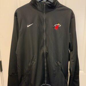 Nike Black Men's Windbreaker with Miami Heat Logo